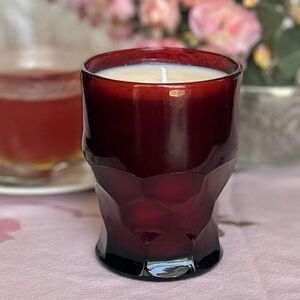 Vintage Vicking Georgian Ruby Red Honeycomb Glass Soy Pomegranate Bitters Scente